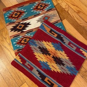 Set of 2 Wool Kilim Navaho Style Pillow Cover Pillow Covers 18x18